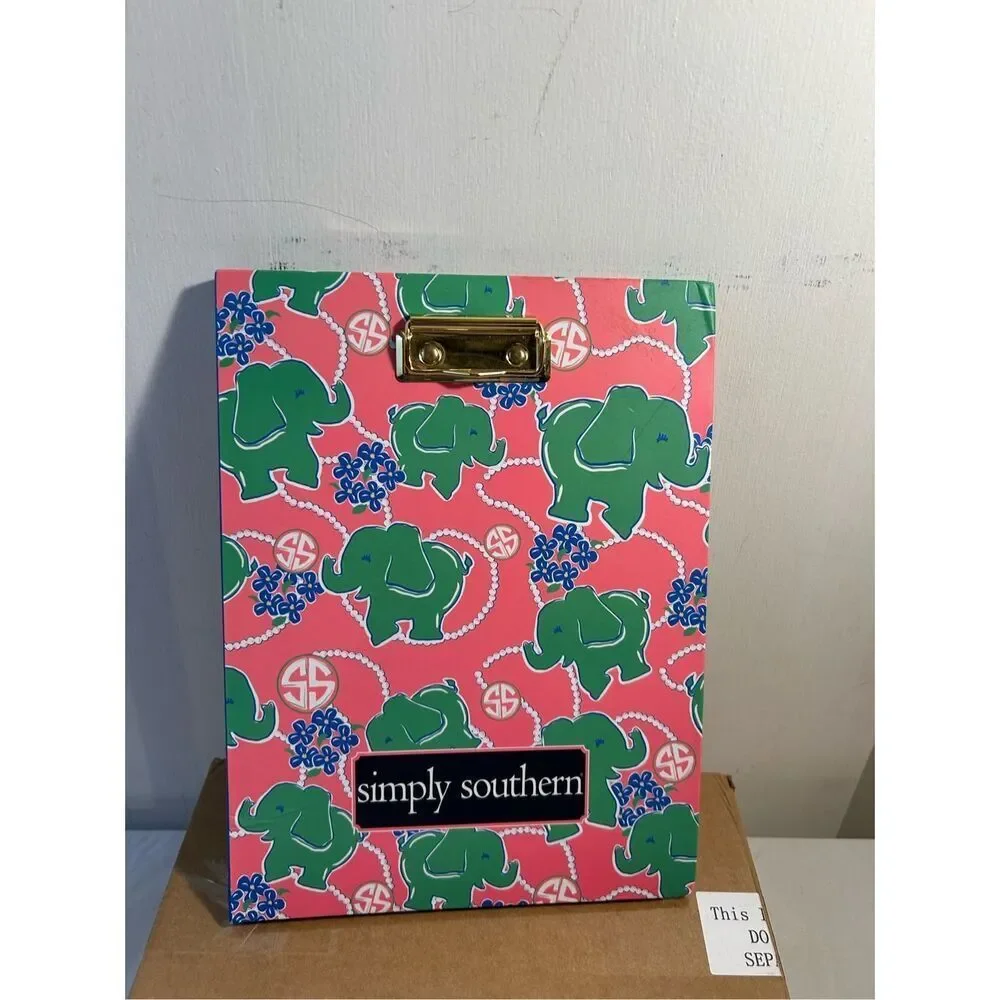 Simply southern notepad‎ elephants pink green 12